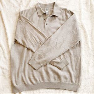 LL Bean Men’s 100% Wool Polo Pullover Sweater
